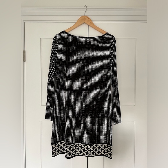 Michael Kors Black and White Patterned Long Sleeve Dress - Picture 2 of 4